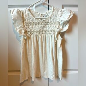 Off white short sleeve LOFT top
